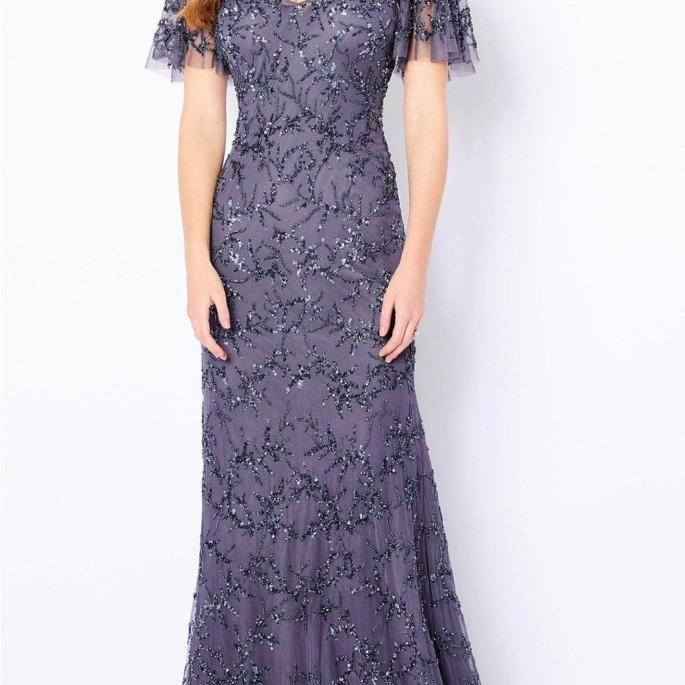 Elegant Gunmetal Gray Evening Gown